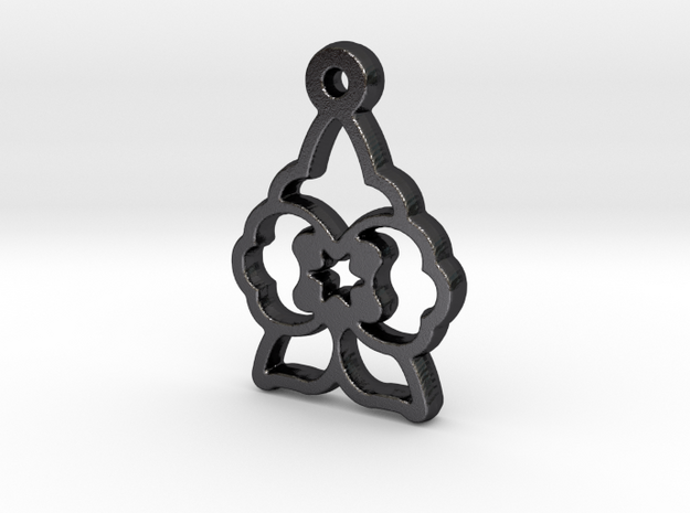 Wolfsbane Charm in Polished and Bronzed Black Steel