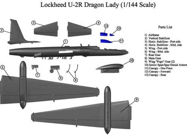 U-2R-144scale-11-Canopy-OnePiece in Clear Ultra Fine Detail Plastic