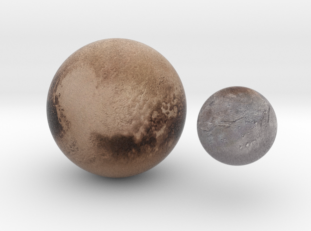 Pluto & Charon 1:100 million in Natural Full Color Sandstone