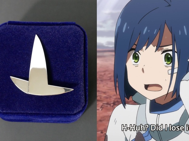 Ichigo Hair Clip Cosplay for Darling in the Franxx in Polished Silver