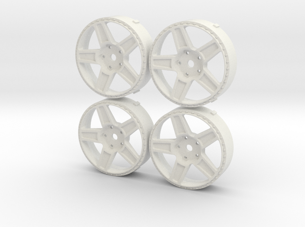 5Spoke Rotiform inspired MST changeable insert set in White Natural Versatile Plastic