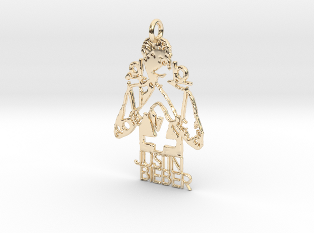 Justin Bieber Pendant - Exclusive Jewellery in 14K Yellow Gold