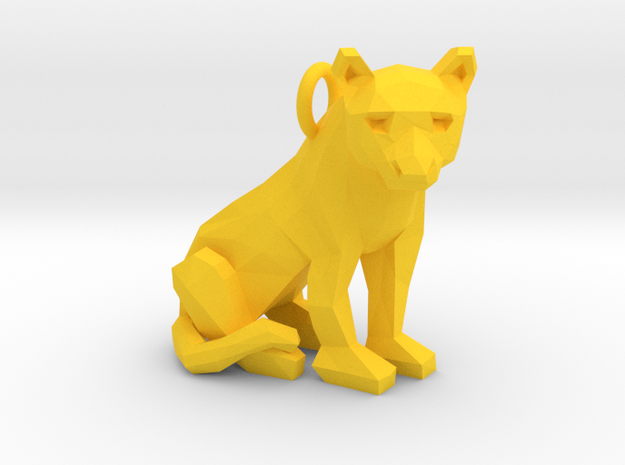 Cougar Pendant in Yellow Processed Versatile Plastic