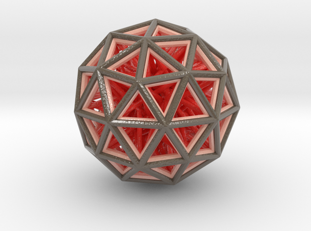Geometric sphere with connected vertics in Glossy Full Color Sandstone