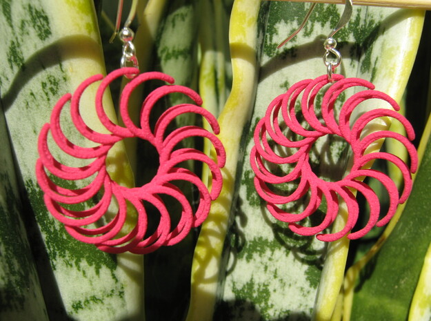 Sun 2 Earrings in Pink Processed Versatile Plastic