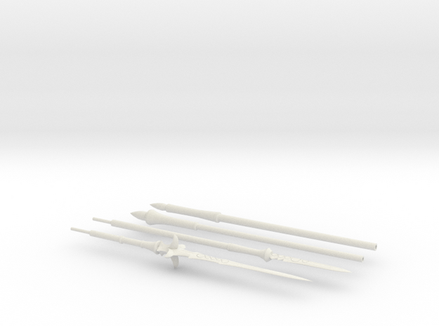 1/3rd Scale Scathachs Lances in White Natural Versatile Plastic