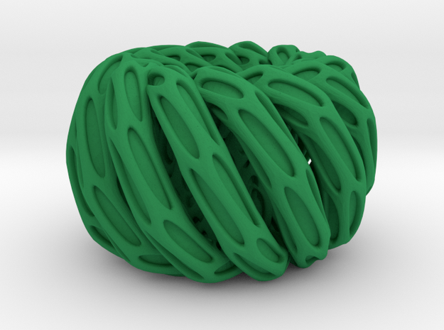 Solid Twisted double torus in Green Processed Versatile Plastic