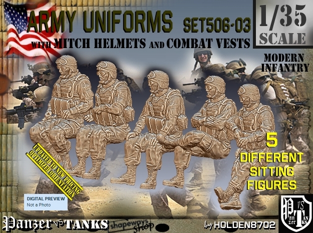 1/35 Mod-Unif Vest+Mitch Set506-03 in Tan Fine Detail Plastic