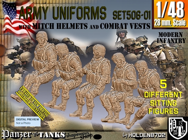 1/48 Mod-Unif Vest+Mitch Set506-01 in Tan Fine Detail Plastic