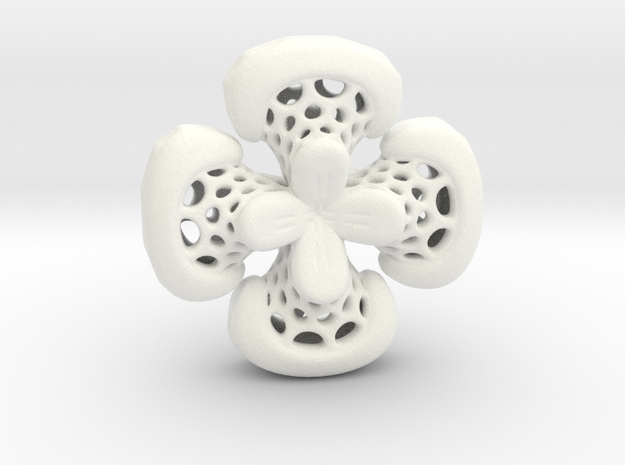 Sphericon Flower pendant in White Processed Versatile Plastic