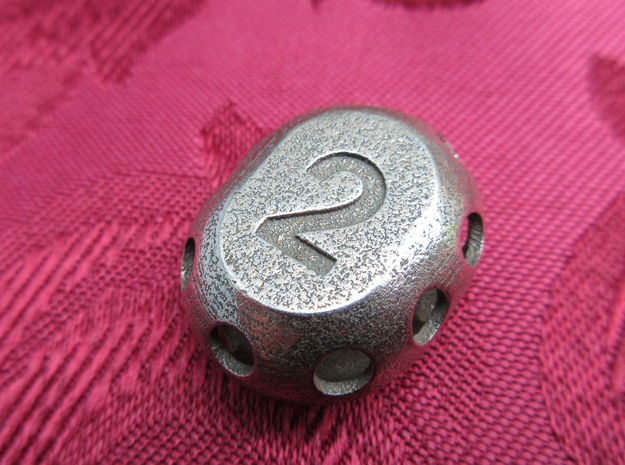 Two-sided 'pepperpot' die in Polished Bronzed-Silver Steel