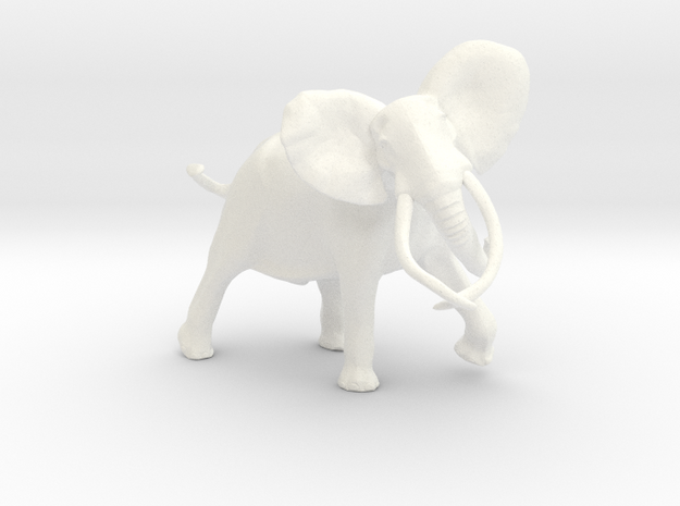 African Elephant in White Processed Versatile Plastic
