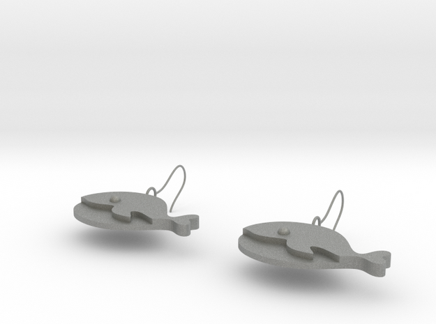 Whale earrings in Gray PA12