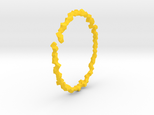 Bracelet of Cubes No.2 in Yellow Processed Versatile Plastic