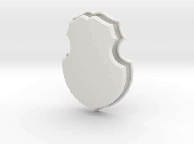 Polish Shield (Framed) in White Natural Versatile Plastic: Small