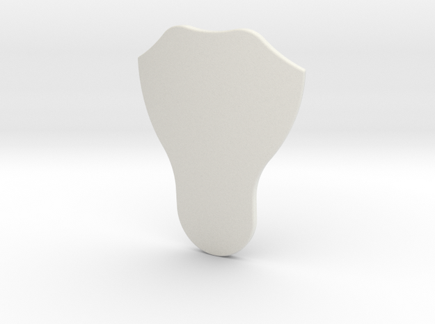 Italian Shield (Plain) in White Natural Versatile Plastic: Small