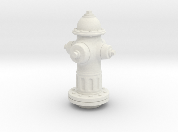 1/25 Fire Hydrant in White Natural Versatile Plastic