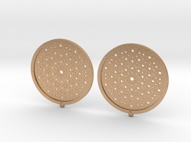 Quasicrystals Diffraction Pattern Pendant - earrin in Natural Bronze