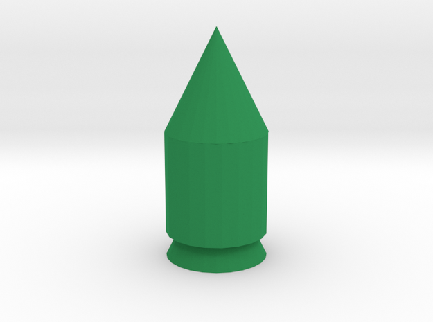 Small rocket in Green Processed Versatile Plastic
