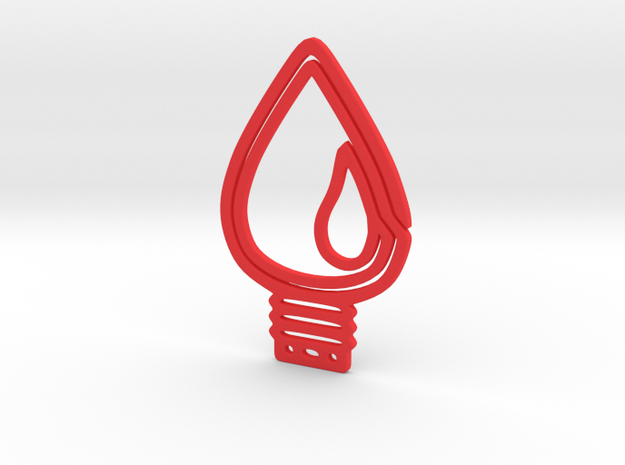 Light Bulb Ornament in Red Processed Versatile Plastic