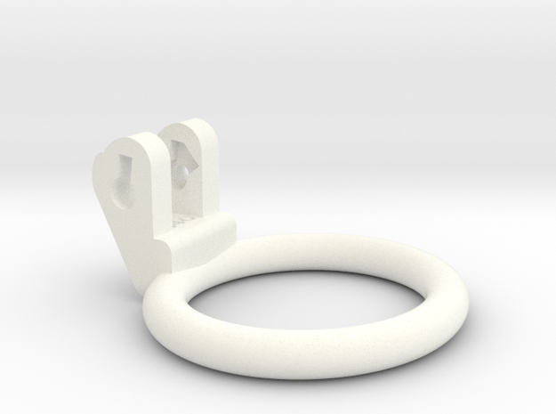 New Fun Cage - Ring - 48mmx44mm - Wide Oval in White Processed Versatile Plastic