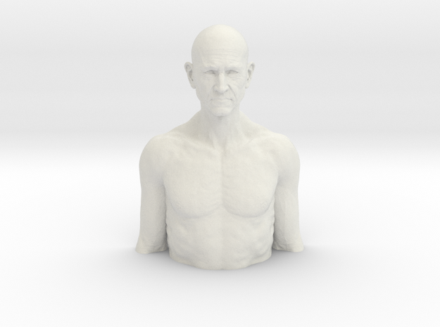 35cm Old man relief in White Natural Versatile Plastic: Extra Large