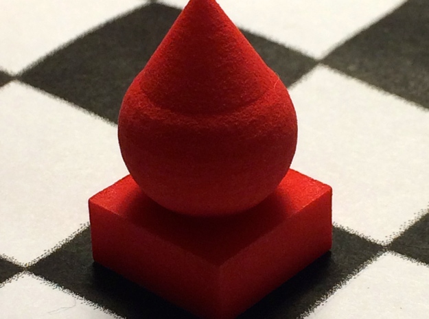 Pawn in Red Processed Versatile Plastic