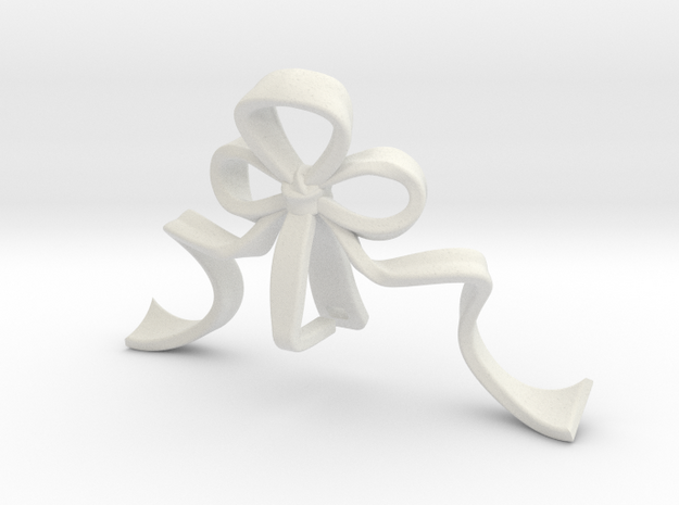 Ribbon (For Elaborate Lozenge w/ Eyelet) in White Natural Versatile Plastic: Small