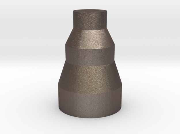 vase in Polished Bronzed-Silver Steel: Medium