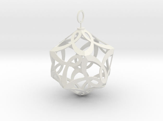 Cancer Ribbon Christmas Tree Ornament in White Natural Versatile Plastic