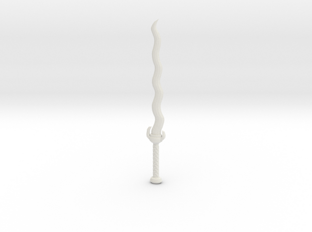 Wazy Sword  in White Natural Versatile Plastic