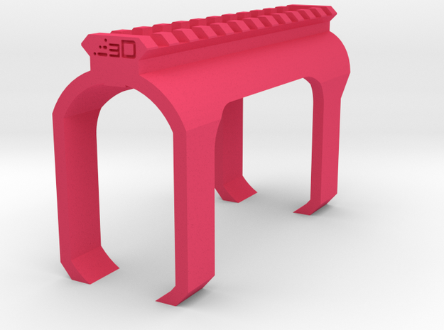 Shotgun Receiver Picatinny Rail (Clip On) in Pink Processed Versatile Plastic