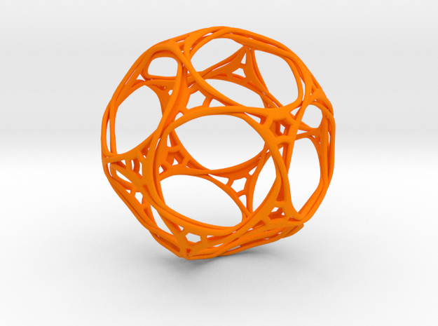 Looped docecahedron in Orange Processed Versatile Plastic