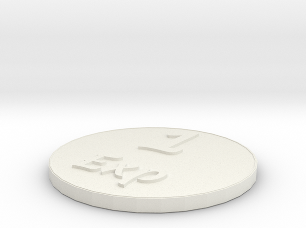 Exp Coin in White Natural Versatile Plastic
