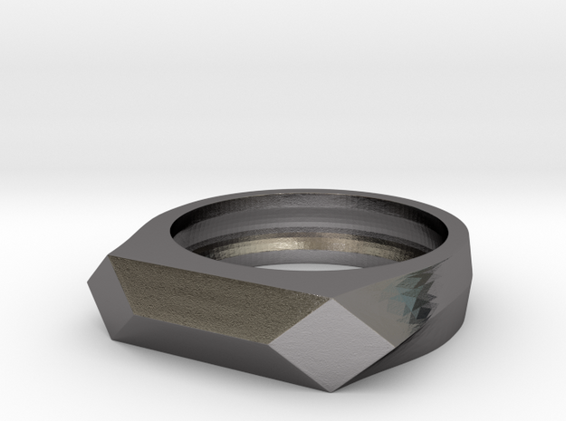 Gamora's Faceted Ring in Polished Nickel Steel: 6 / 51.5