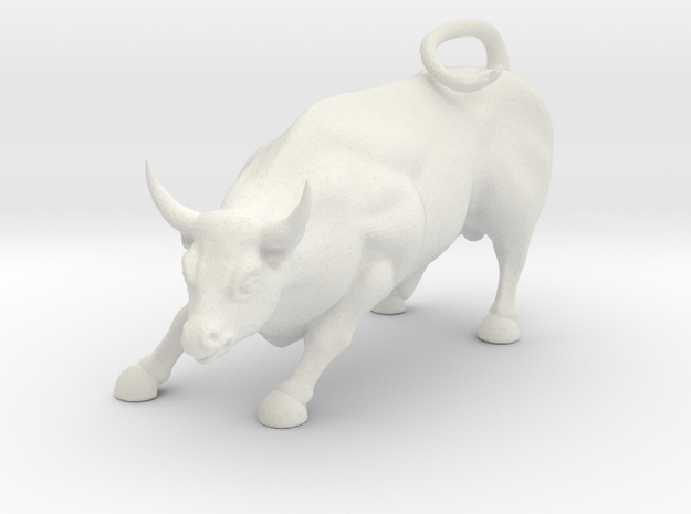 S Scale Bull in White Natural Versatile Plastic