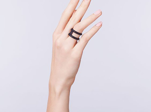 Luna ring  in Black Natural Versatile Plastic