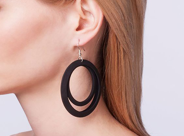 Luna earrings in Black Natural Versatile Plastic