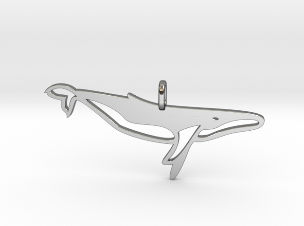 Whale pendant in Fine Detail Polished Silver