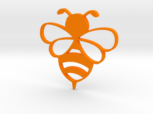 Honey bee pendent in Orange Processed Versatile Plastic