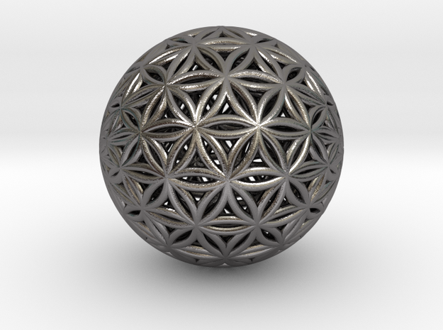 Shrink Wrapped Orb of life in Polished Nickel Steel