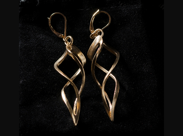 Spiral Droplet Earring (Right) in Natural Bronze
