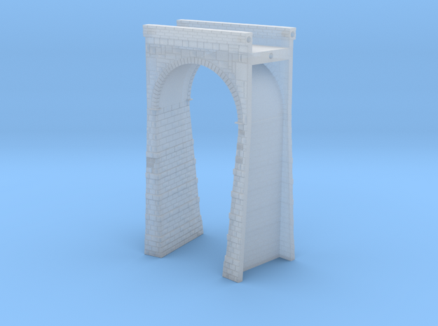 T-scale Stone Viaduct Section - 15d Curve - 145mm  in Smooth Fine Detail Plastic