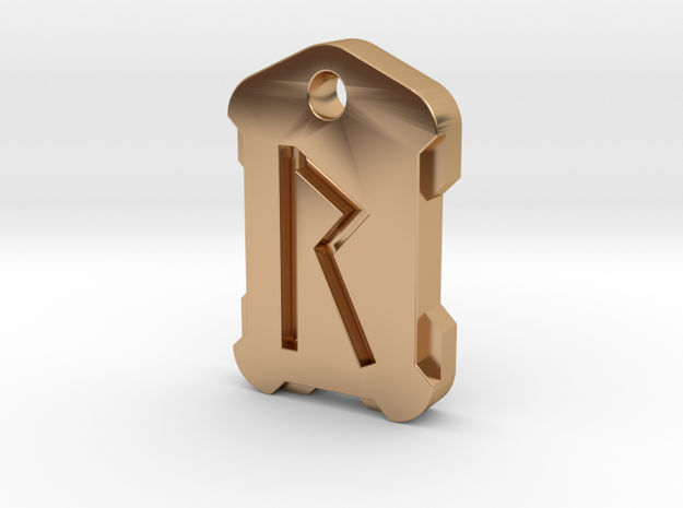 Nordic Rune Letter R in Polished Bronze