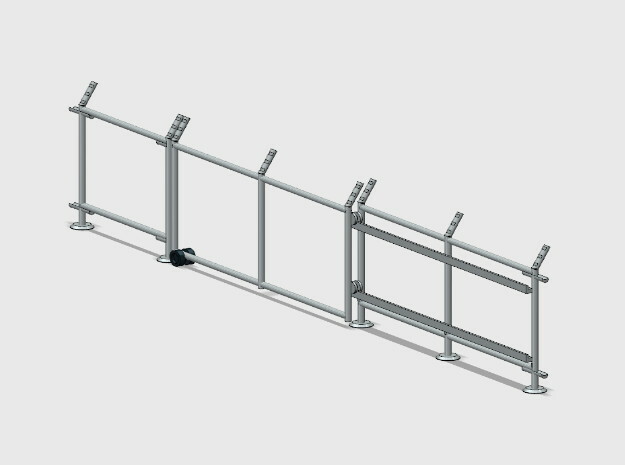 10' Chain-Link Fence - Sliding Gate - LS Latch in White Natural Versatile Plastic: 1:87 - HO