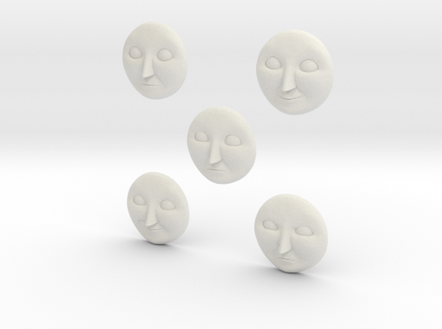 Character No 3 - Faces [H0/00] in White Natural Versatile Plastic