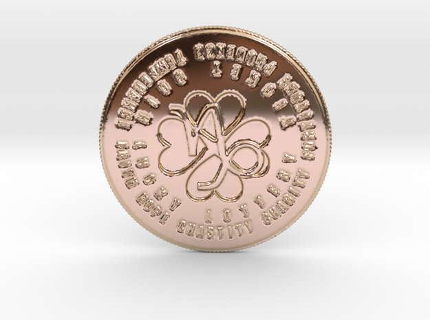 Capricorn Coin of 7 Virtues in 14k Rose Gold Plated Brass