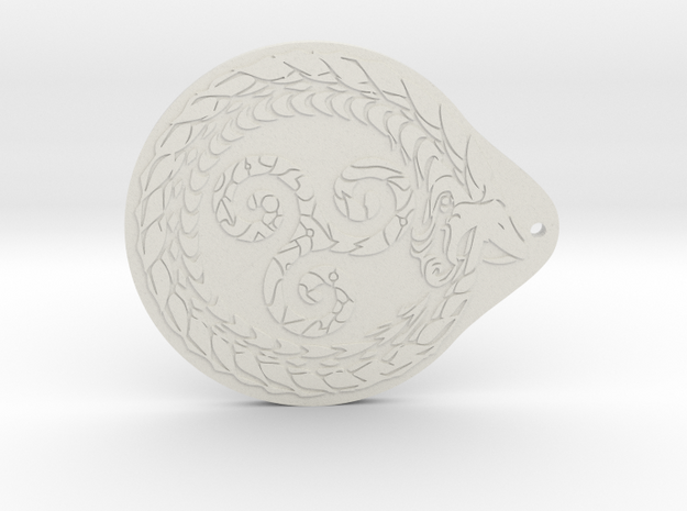 Serpent Triskelion pendant  in White Natural Versatile Plastic