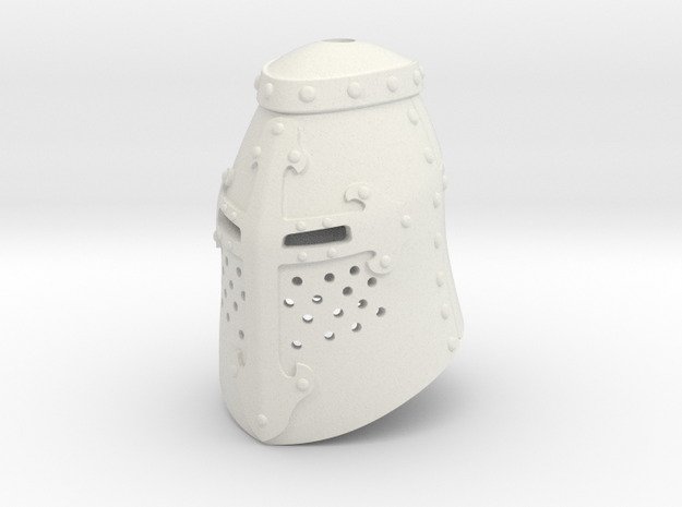 Great Helm (For Crest) in White Natural Versatile Plastic: Small