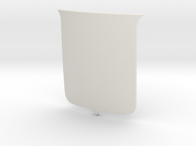 English Shield (Plain) in White Natural Versatile Plastic: Small